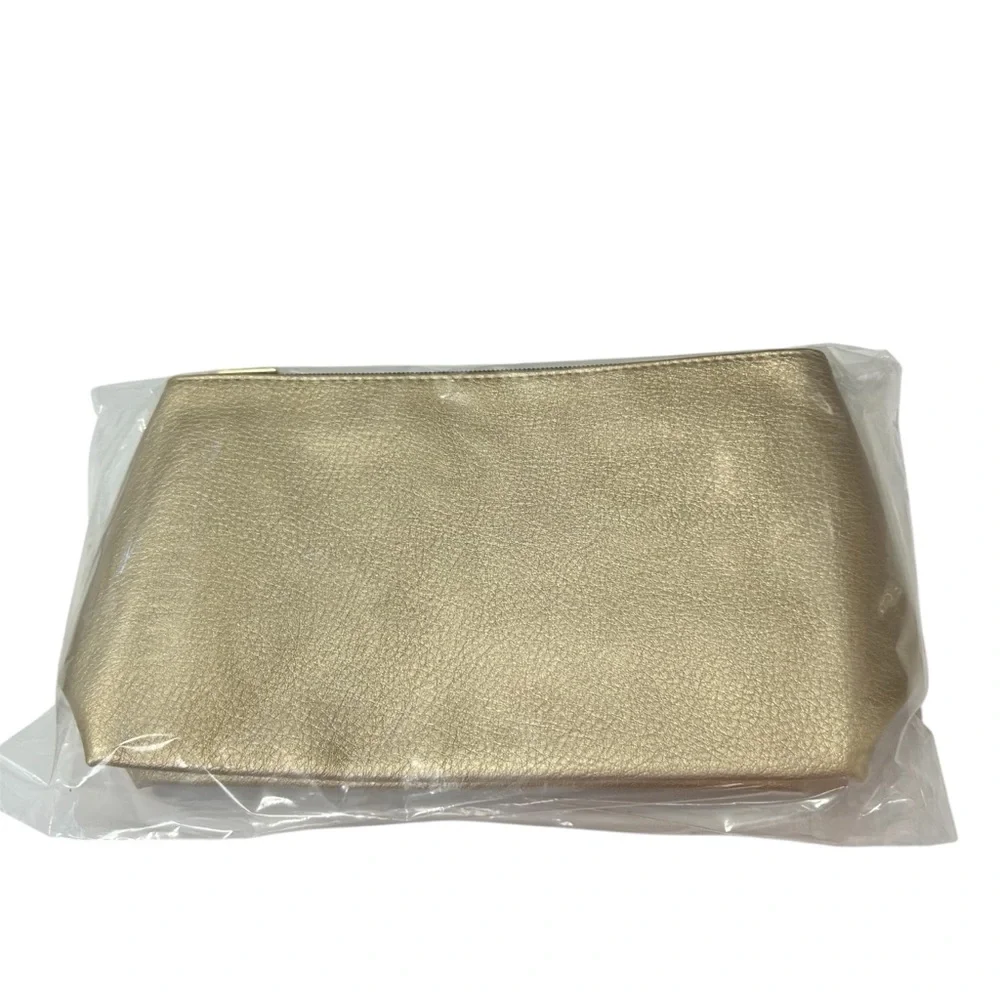 Tarte Gold Pretty & Poised Makeup Cosmetic Bag Handbag Clutch Bag Purse NWT